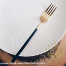 Gold with Black Handles Stainless Steel SS304 Ion Plated Cutlery - Lovera Collections