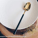 Gold with Black Handles Stainless Steel SS304 Ion Plated Cutlery - Lovera Collections
