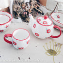 *LAST PRICE CLEARANCE PROMO* Handmade Red Floral Drinkware & Dinnerware Collection - Lovera Collections