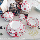 *LAST PRICE CLEARANCE PROMO* Handmade Red Floral Drinkware & Dinnerware Collection - Lovera Collections
