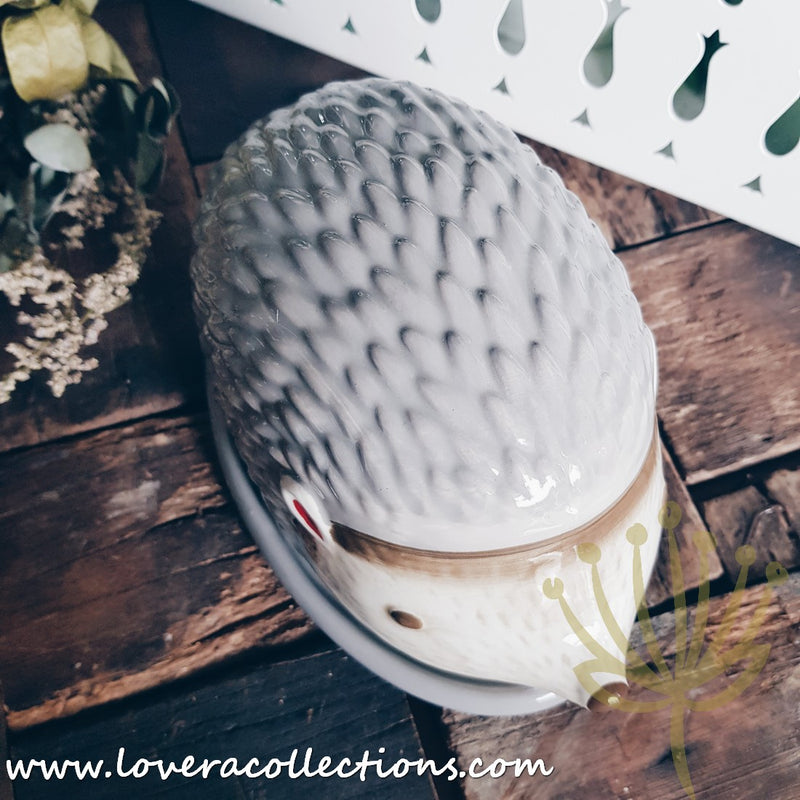 Cute Grey Hedgehog Butter Dish with Cover - Lovera Collections