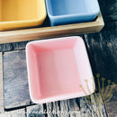 Kalours Assorted Colors Square Condiments Dishes & Wooden Trays - Lovera Collections