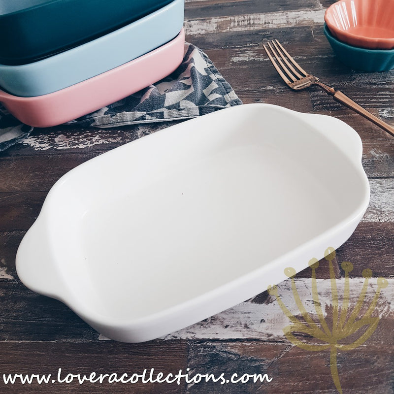 *BUY 1 FREE 1 PROMO* Kalours Assorted Colors Rectangle Baking Dish w Handles - Lovera Collections