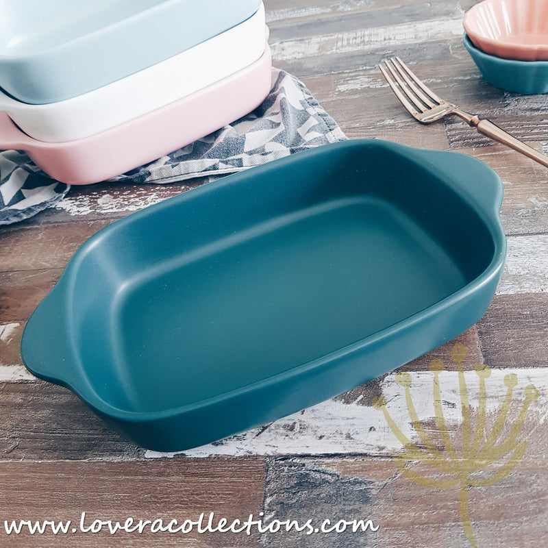 *BUY 1 FREE 1 PROMO* Kalours Assorted Colors Rectangle Baking Dish w Handles - Lovera Collections