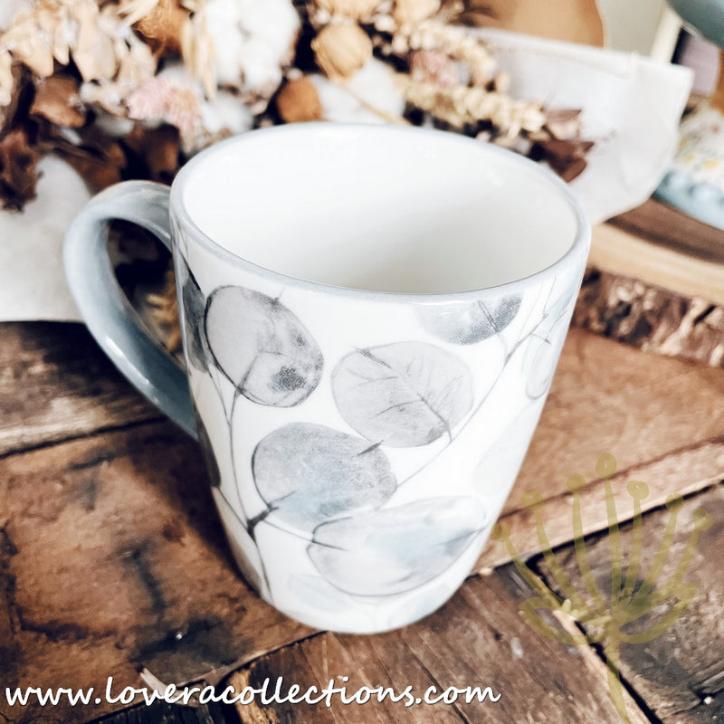 *BUY 1 FREE 1 PROMO* Grey Faded Leaves Mug - Lovera Collections