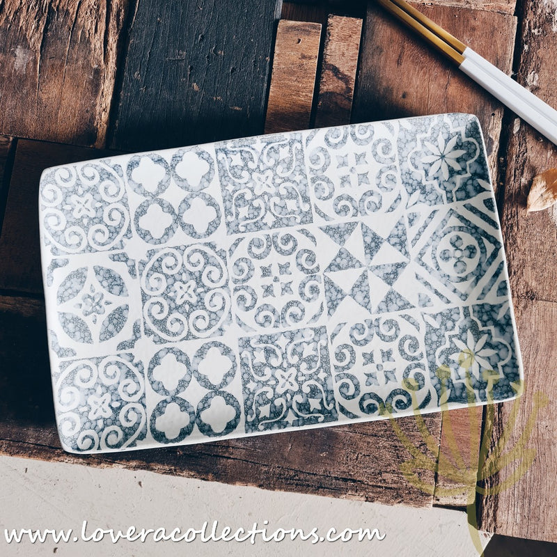 *BUY 1 FREE 1 PROMO* Moroccan Grey Rectangle Plate