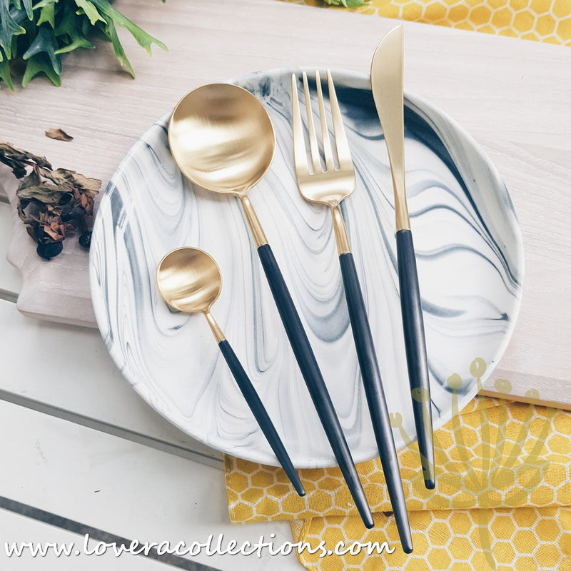 Lux Gold Black Stainless Steel SS304 Cutlery Collection - Lovera Collections