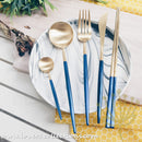 Lux Gold Blue Stainless Steel SS304 Cutlery Collection - Lovera Collections