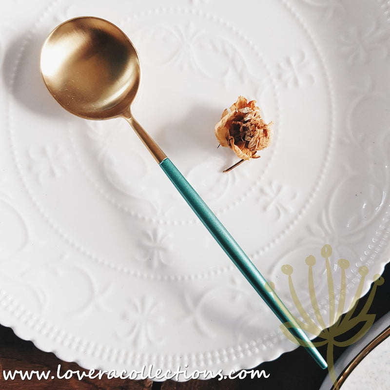 Lux Gold Green Stainless Steel SS304 Cutlery Collection - Lovera Collections