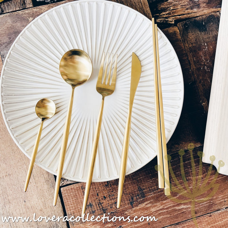 Lux Gold Matt Stainless Steel SS304 Cutlery Collection - Lovera Collections