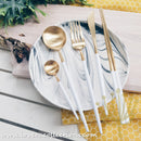 Lux Gold White Stainless Steel SS304 Cutlery Collection - Lovera Collections