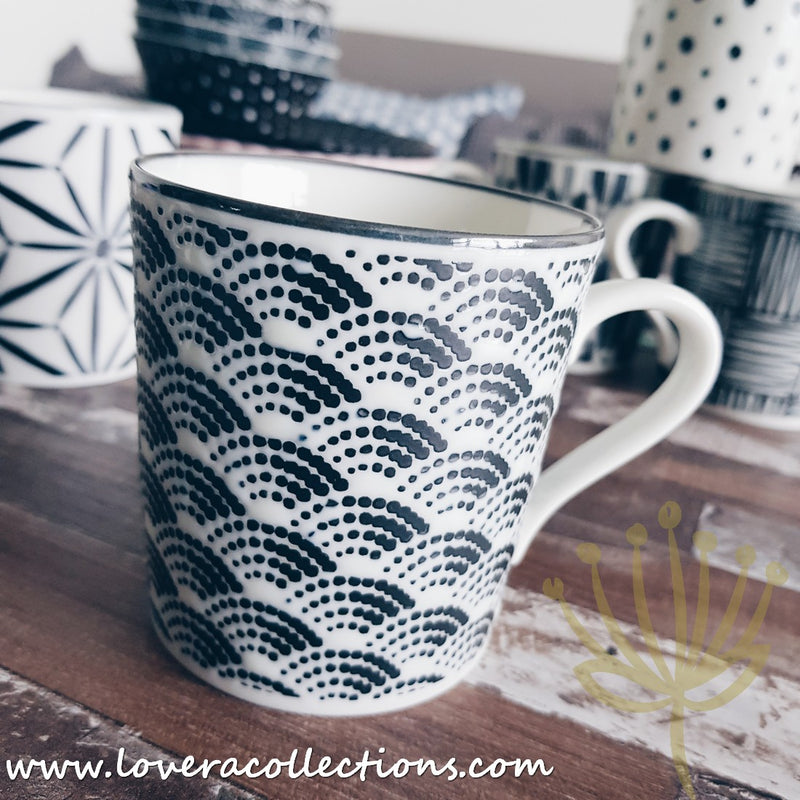 Awasaka Black & White Modern WAVES Dinnerware Collection - Lovera Collections