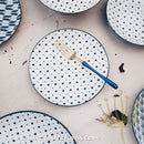 Awasaka Black & White Modern DOTS Dinnerware Collection - Lovera Collections