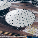 Awasaka Black & White Modern DOTS Dinnerware Collection - Lovera Collections
