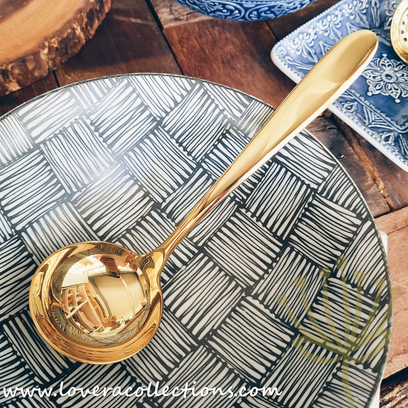 Gold Stainless Steel Soup & Strainer Ladles - Lovera Collections
