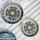 *60% OFF CLEARANCE PROMO* Mandala Green & White Salad Plate