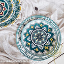 *60% OFF CLEARANCE PROMO* Mandala Green & White Salad Plate