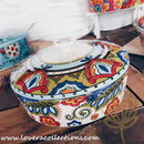 *50% CLEARANCE SALE* Assorted Prints Round Pot w Cover