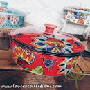 *50% CLEARANCE SALE* Assorted Prints Round Pot w Cover