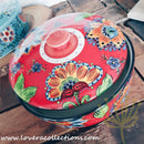 *50% CLEARANCE SALE* Assorted Prints Round Pot w Cover