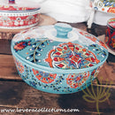 *50% CLEARANCE SALE* Assorted Prints Round Pot w Cover