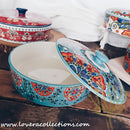 *50% CLEARANCE SALE* Assorted Prints Round Pot w Cover