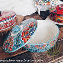 *50% CLEARANCE SALE* Assorted Prints Round Pot w Cover