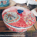 *50% CLEARANCE SALE* Assorted Prints Round Pot w Cover