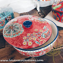 *50% CLEARANCE SALE* Assorted Prints Round Pot w Cover