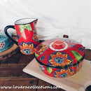 *50% CLEARANCE SALE* Assorted Prints Round Pot w Cover
