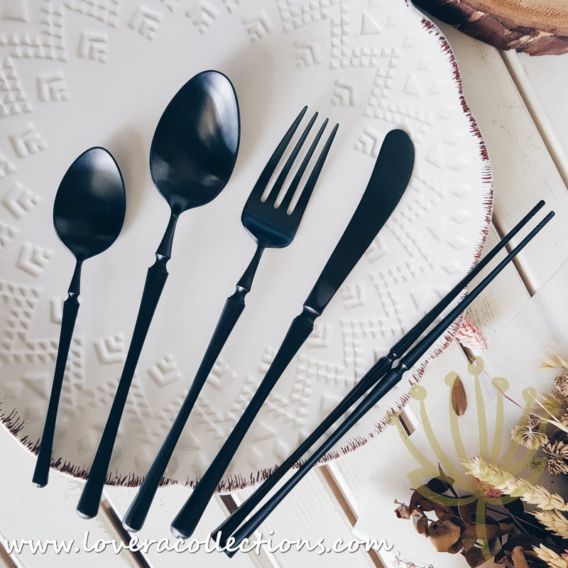 *50% OFF CLEARANCE PROMO* Parisienne Matt Black Stainless Steel SS304 Cutlery Collection