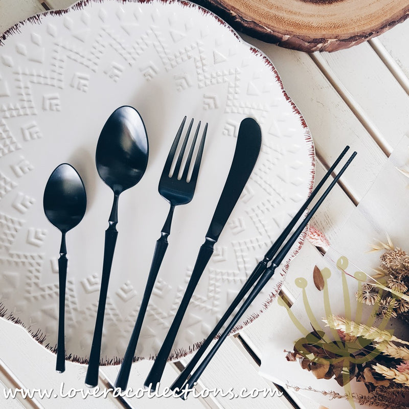 *30% OFF CLEARANCE PROMO* Parisienne Matt Black Stainless Steel SS304 Cutlery Collection