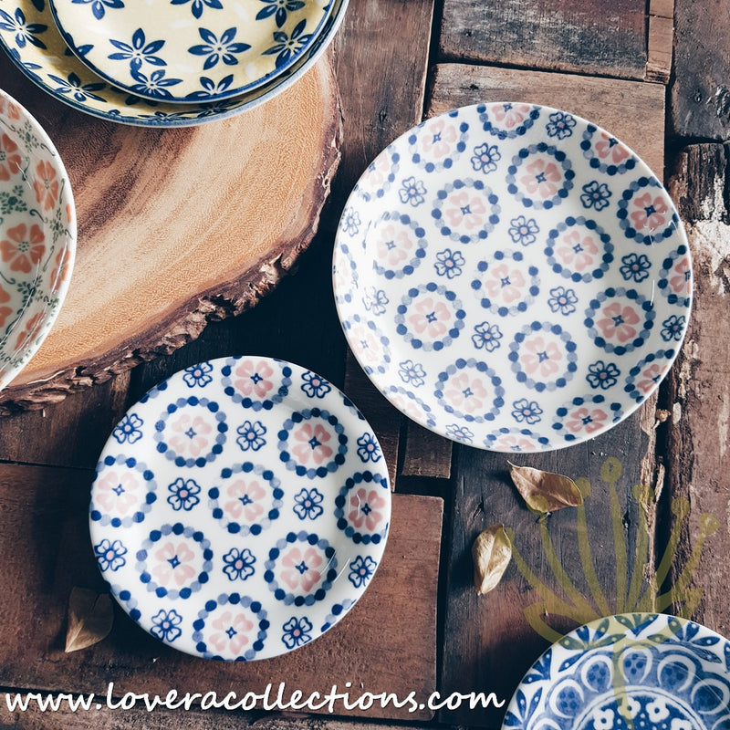 Awasaka Japan Floral Prints Condiments Dishes & Dessert Plates Collection - Lovera Collections