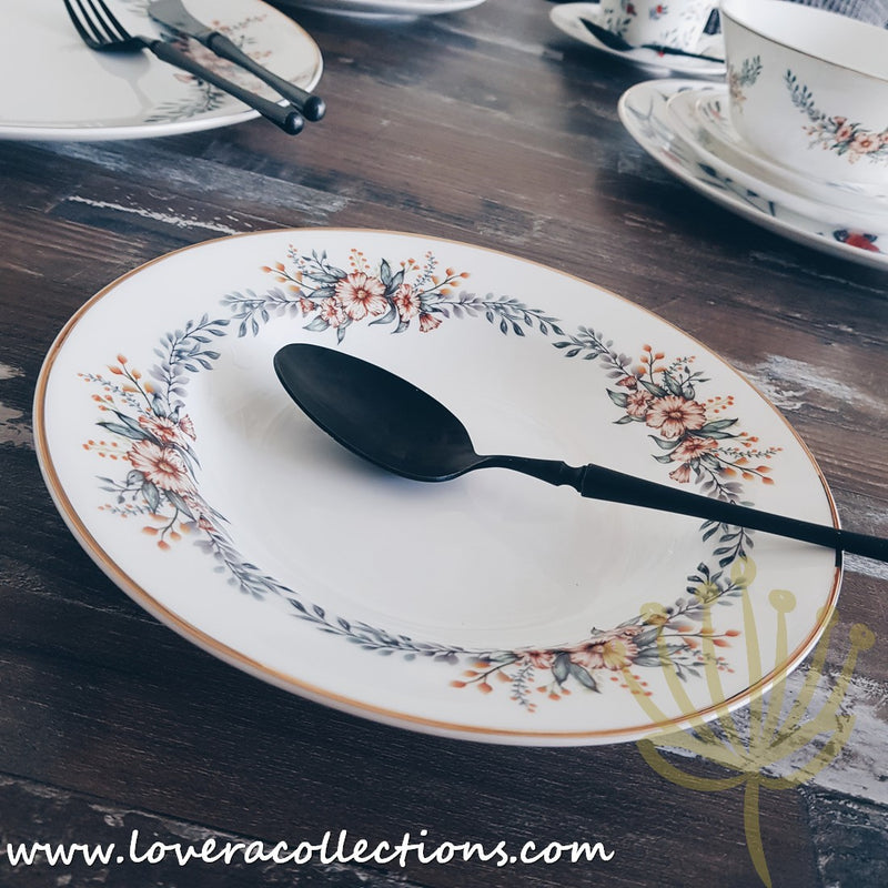 Festive Berry Gold Trim Dinnerware & Cakestand - Lovera Collections