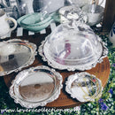 *70% CLEARANCE SALE* Rosette Chrome Metal Trays