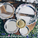*70% CLEARANCE SALE* Rosette Chrome Metal Trays
