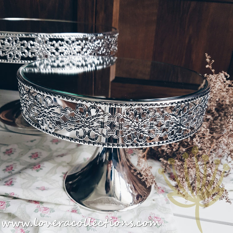 Jewel Round Chrome Cake Stand - Lovera Collections
